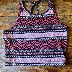 Charlotte Rousse Pink Boho Tribal Crop Top Sz S